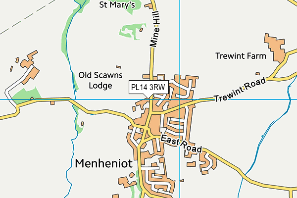 PL14 3RW map - OS VectorMap District (Ordnance Survey)