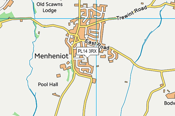 PL14 3RX map - OS VectorMap District (Ordnance Survey)