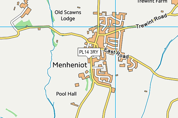 PL14 3RY map - OS VectorMap District (Ordnance Survey)