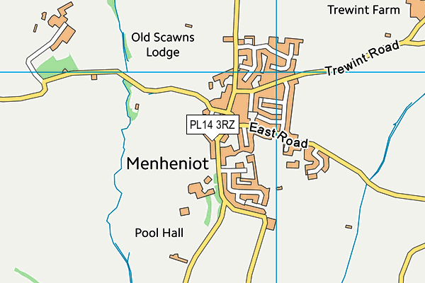 PL14 3RZ map - OS VectorMap District (Ordnance Survey)