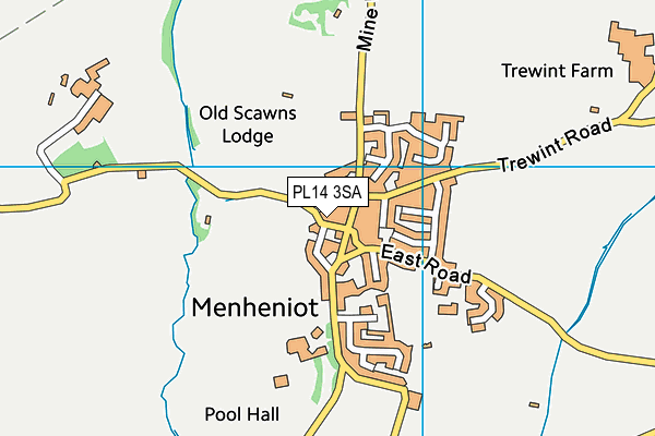 PL14 3SA map - OS VectorMap District (Ordnance Survey)