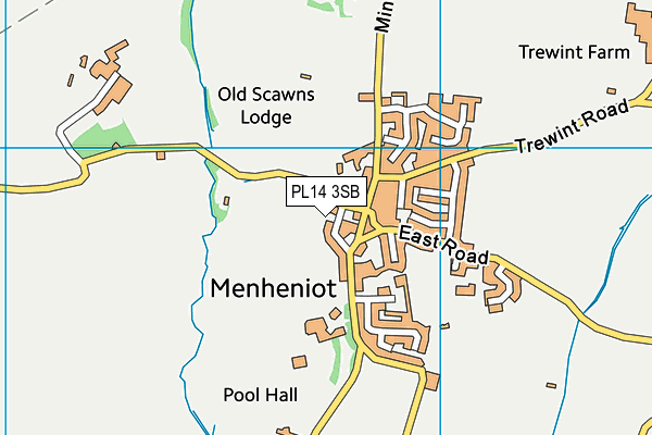 PL14 3SB map - OS VectorMap District (Ordnance Survey)