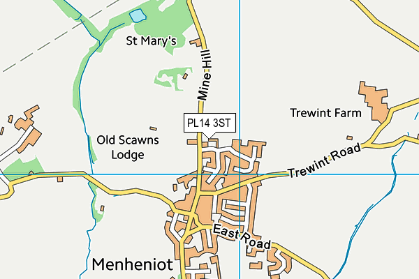 PL14 3ST map - OS VectorMap District (Ordnance Survey)