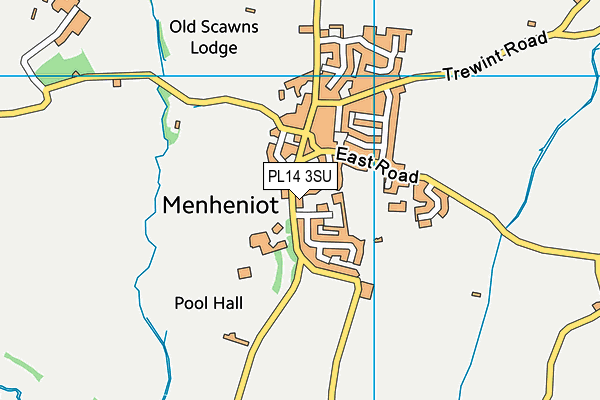 PL14 3SU map - OS VectorMap District (Ordnance Survey)