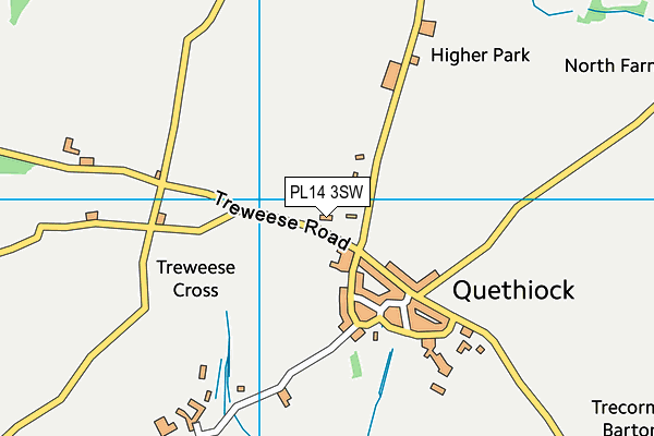 PL14 3SW map - OS VectorMap District (Ordnance Survey)