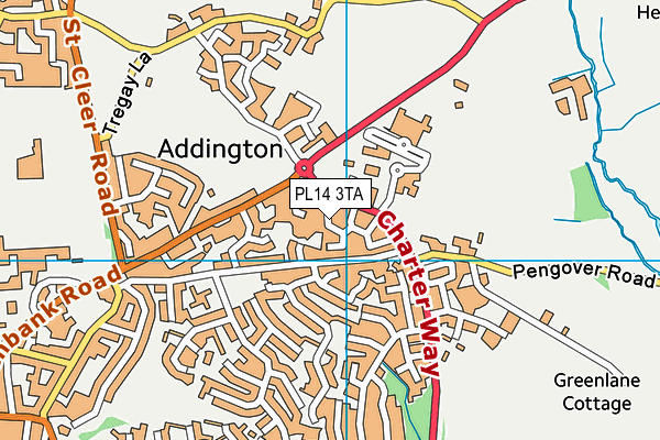 PL14 3TA map - OS VectorMap District (Ordnance Survey)