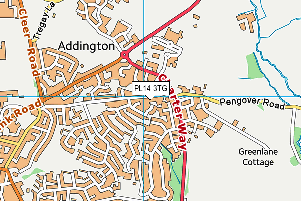 PL14 3TG map - OS VectorMap District (Ordnance Survey)