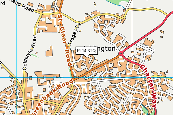 PL14 3TQ map - OS VectorMap District (Ordnance Survey)