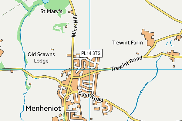 PL14 3TS map - OS VectorMap District (Ordnance Survey)