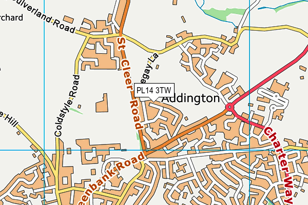 PL14 3TW map - OS VectorMap District (Ordnance Survey)