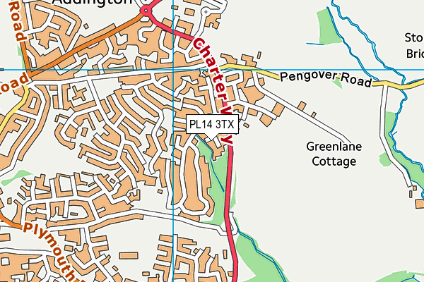 PL14 3TX map - OS VectorMap District (Ordnance Survey)