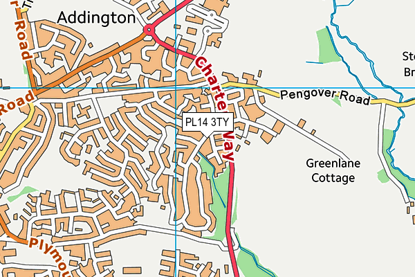 PL14 3TY map - OS VectorMap District (Ordnance Survey)