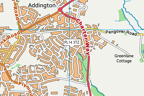 PL14 3TZ map - OS VectorMap District (Ordnance Survey)