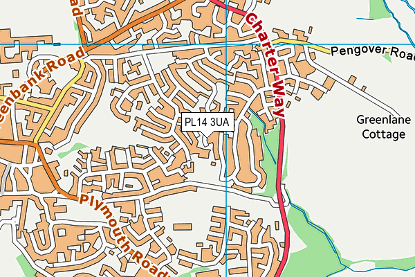 PL14 3UA map - OS VectorMap District (Ordnance Survey)