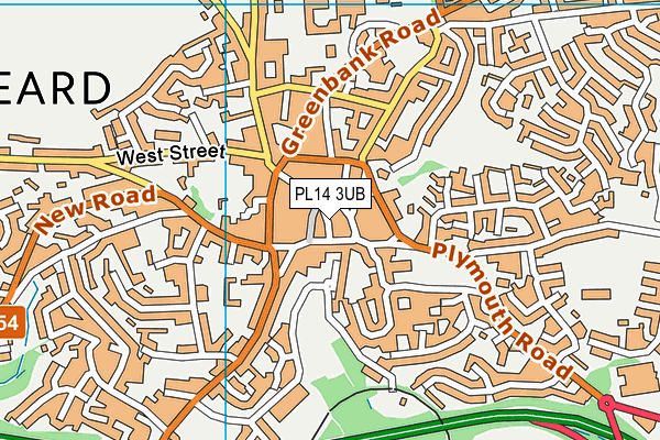 PL14 3UB map - OS VectorMap District (Ordnance Survey)