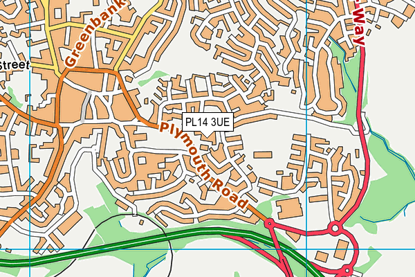 PL14 3UE map - OS VectorMap District (Ordnance Survey)