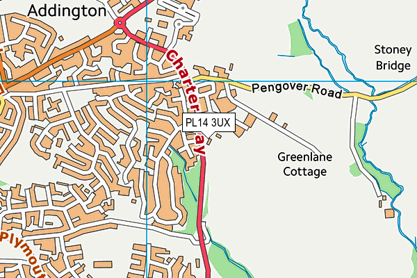 PL14 3UX map - OS VectorMap District (Ordnance Survey)