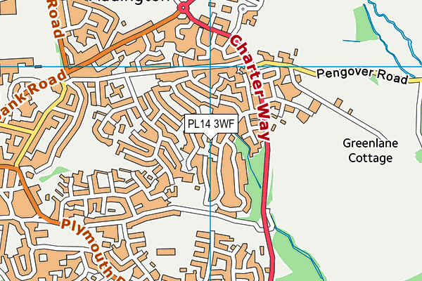 PL14 3WF map - OS VectorMap District (Ordnance Survey)