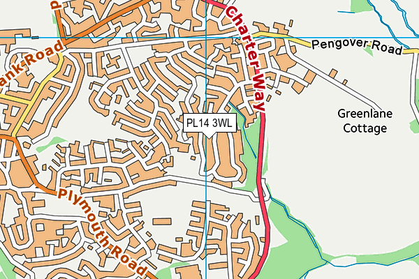 PL14 3WL map - OS VectorMap District (Ordnance Survey)