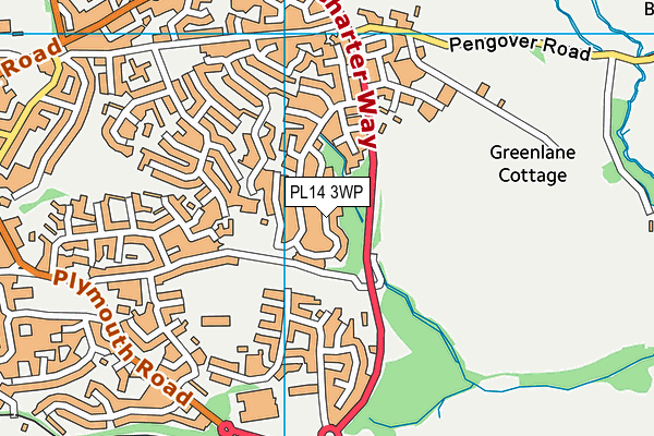 PL14 3WP map - OS VectorMap District (Ordnance Survey)