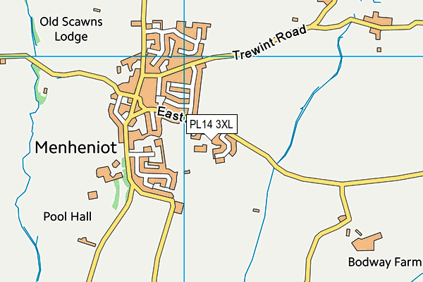 PL14 3XL map - OS VectorMap District (Ordnance Survey)