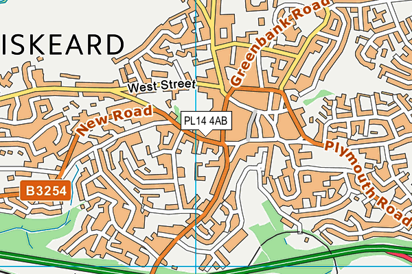 PL14 4AB map - OS VectorMap District (Ordnance Survey)