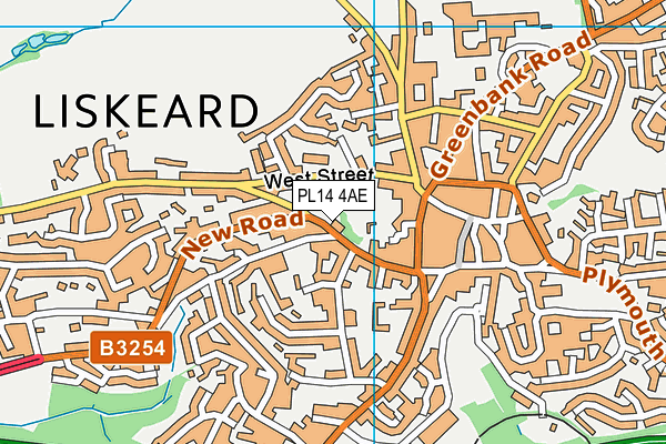 PL14 4AE map - OS VectorMap District (Ordnance Survey)