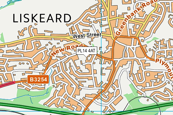 PL14 4AT map - OS VectorMap District (Ordnance Survey)