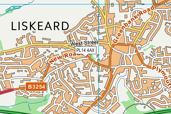 PL14 4AX map - OS VectorMap District (Ordnance Survey)