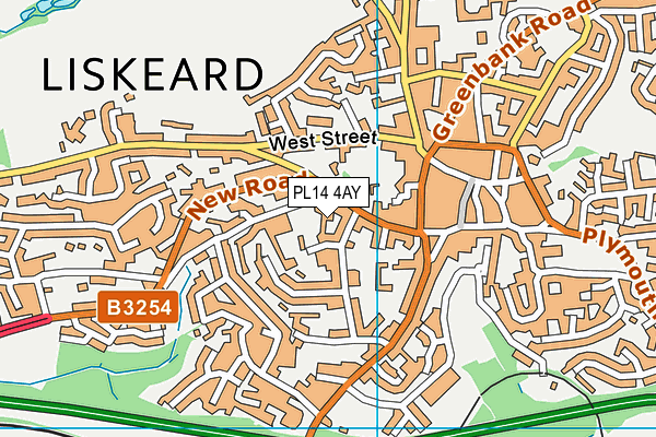 PL14 4AY map - OS VectorMap District (Ordnance Survey)