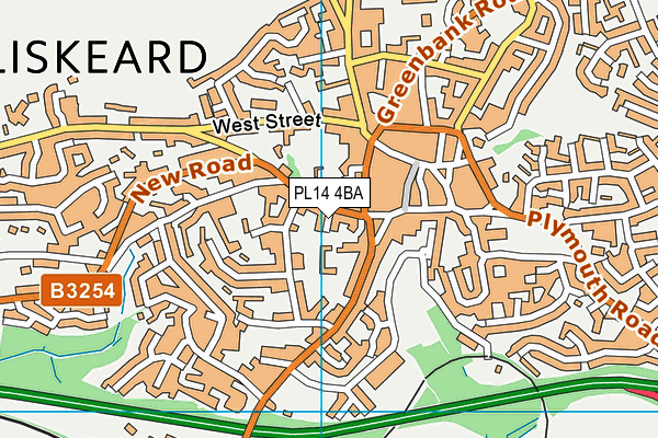 PL14 4BA map - OS VectorMap District (Ordnance Survey)