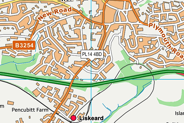 PL14 4BD map - OS VectorMap District (Ordnance Survey)