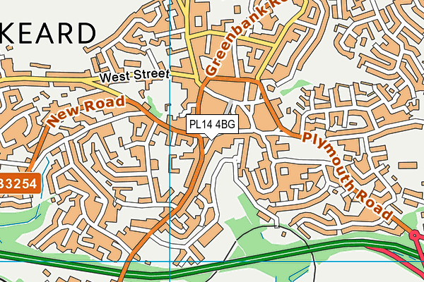 PL14 4BG map - OS VectorMap District (Ordnance Survey)