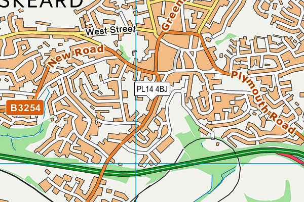 PL14 4BJ map - OS VectorMap District (Ordnance Survey)