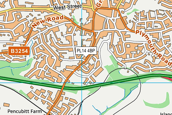 PL14 4BP map - OS VectorMap District (Ordnance Survey)