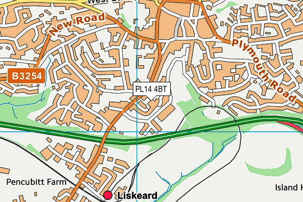 PL14 4BT map - OS VectorMap District (Ordnance Survey)