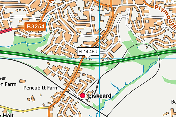 PL14 4BU map - OS VectorMap District (Ordnance Survey)