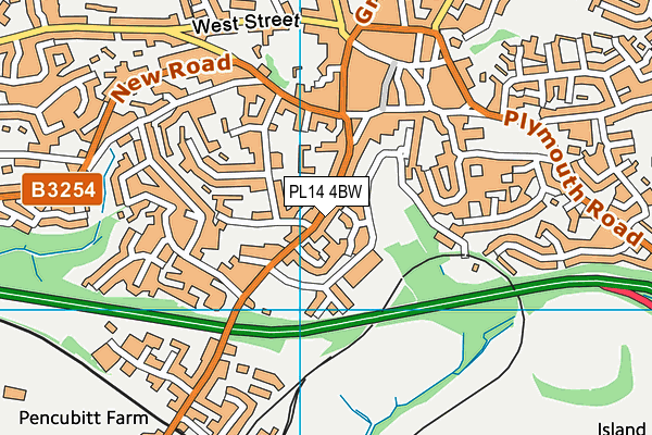 PL14 4BW map - OS VectorMap District (Ordnance Survey)