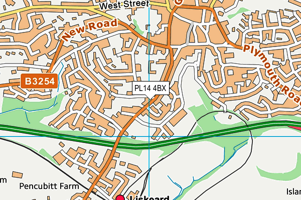 PL14 4BX map - OS VectorMap District (Ordnance Survey)