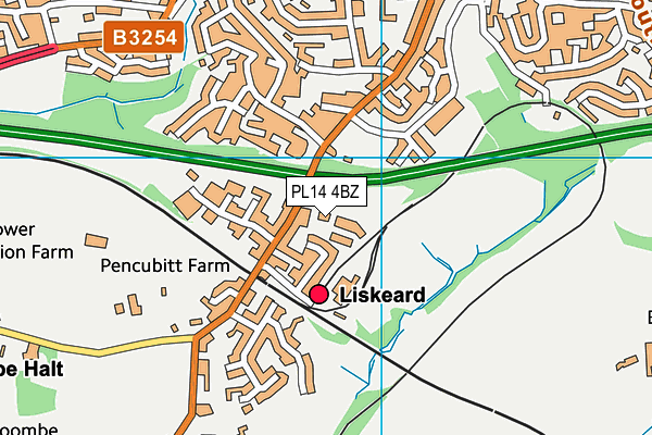 PL14 4BZ map - OS VectorMap District (Ordnance Survey)