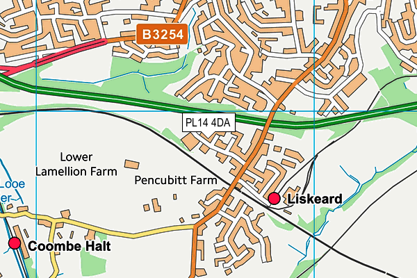 PL14 4DA map - OS VectorMap District (Ordnance Survey)