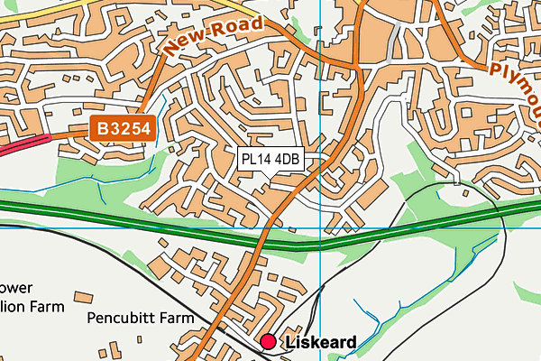 PL14 4DB map - OS VectorMap District (Ordnance Survey)