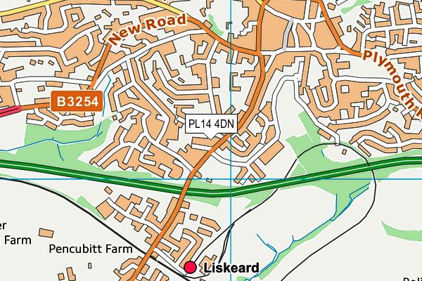 PL14 4DN map - OS VectorMap District (Ordnance Survey)