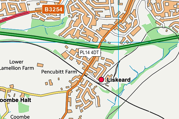 PL14 4DT map - OS VectorMap District (Ordnance Survey)