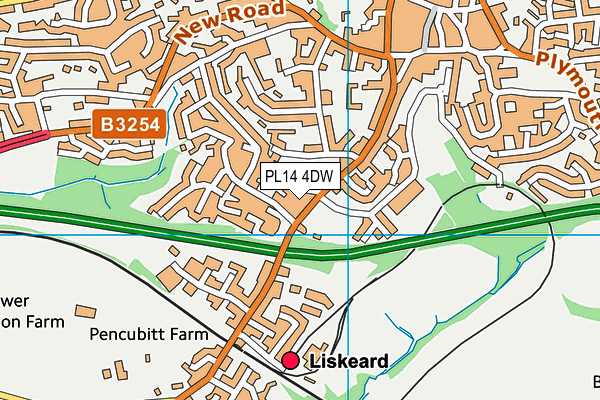 PL14 4DW map - OS VectorMap District (Ordnance Survey)