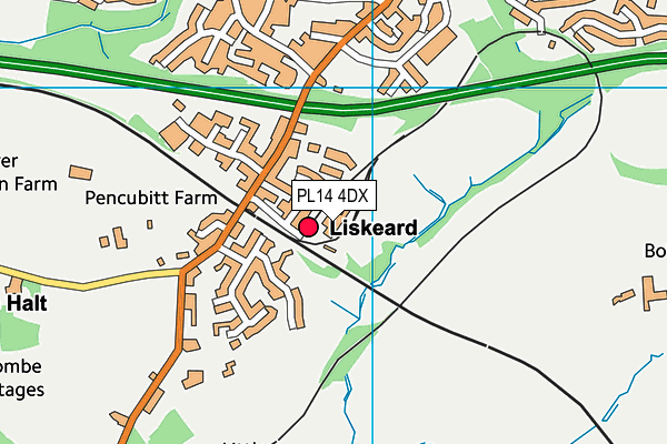 PL14 4DX map - OS VectorMap District (Ordnance Survey)