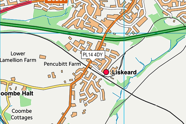 PL14 4DY map - OS VectorMap District (Ordnance Survey)