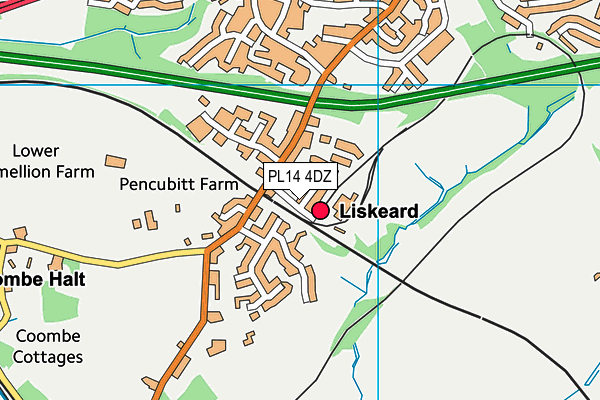 PL14 4DZ map - OS VectorMap District (Ordnance Survey)