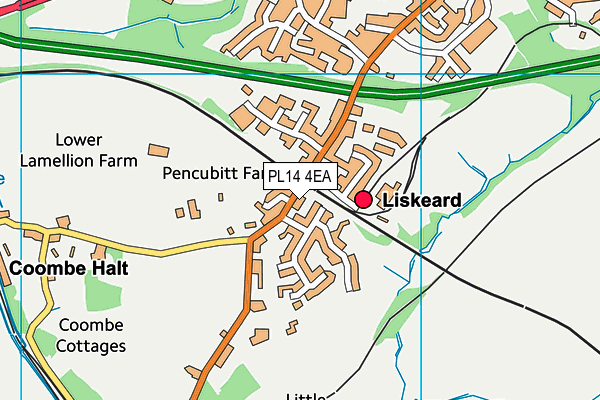 PL14 4EA map - OS VectorMap District (Ordnance Survey)
