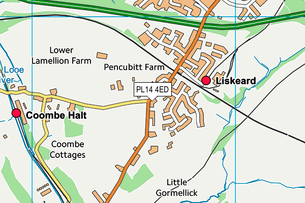 PL14 4ED map - OS VectorMap District (Ordnance Survey)